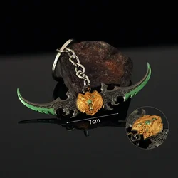 7cm Game WOW Warglaive of Azzinoth Pendant Keychain for Men Boys Metal Enamel Key Ring Fans Car Bag llaveros Jewelry Gift