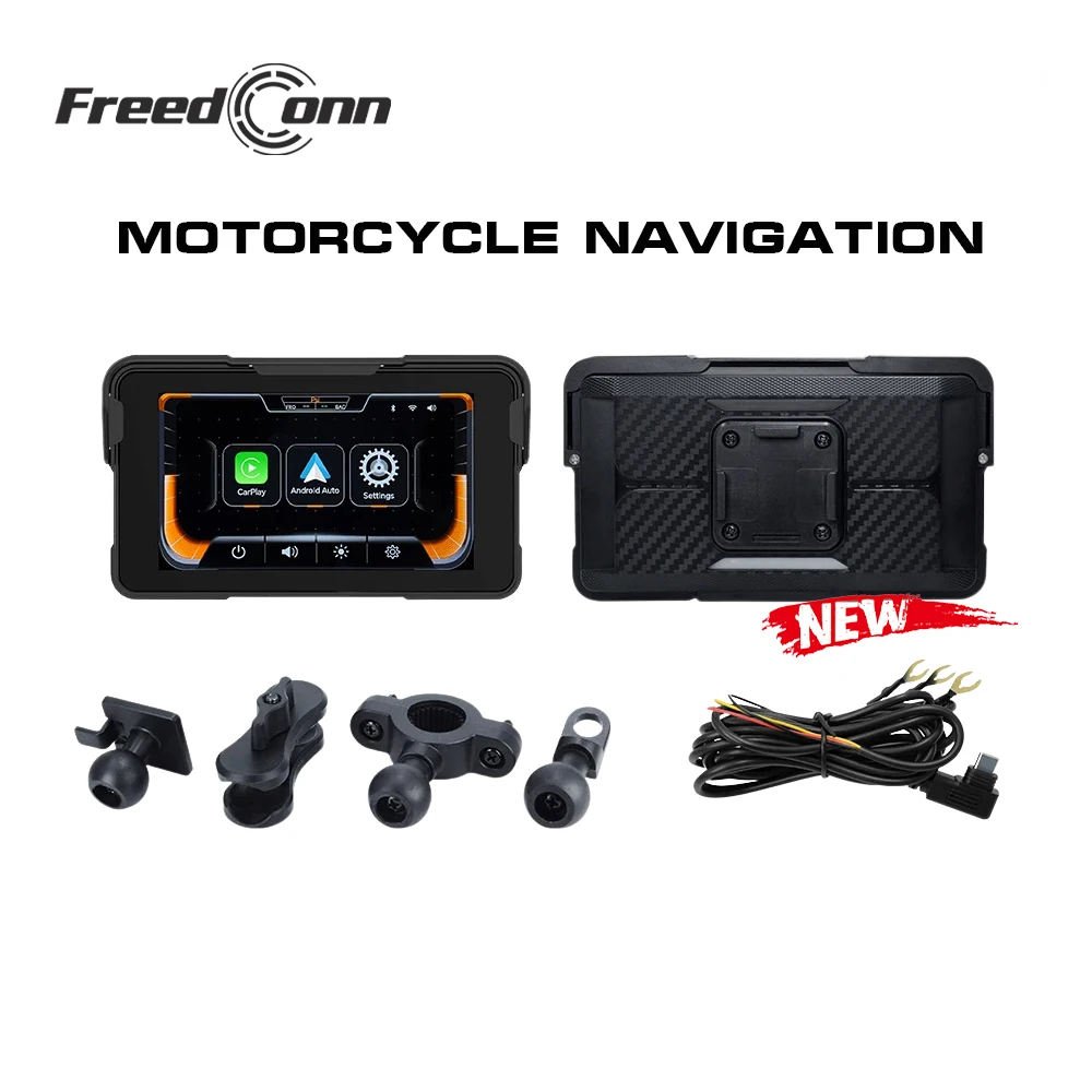 

Freedconn Wireless CarPlay Moto Android Auto Digital Motorcycle Dashboard 5.0inch GPS Motorcycle Navigation Display Screen