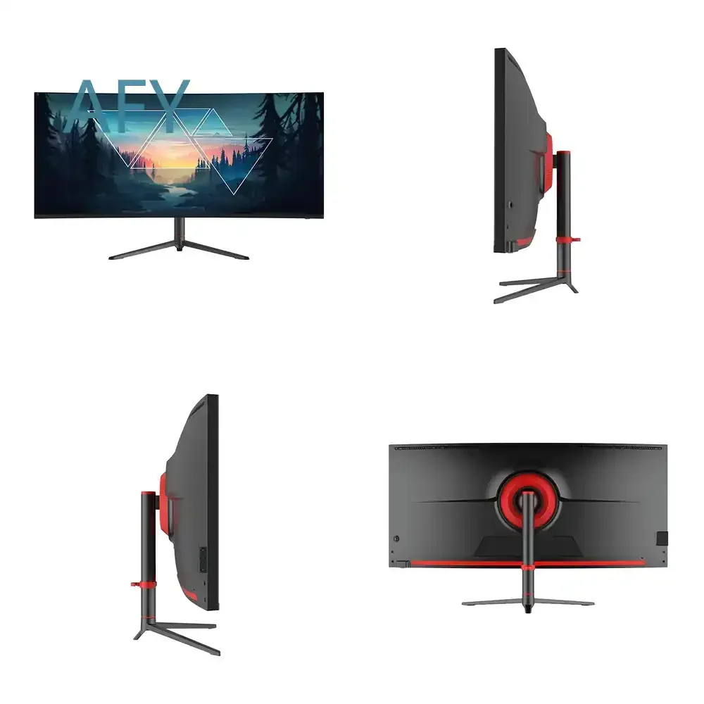 Flashworth 34 inch 4K curved gaming monitor 144Hz for PC computer desk setup home office ergonomic workstation dual monitor