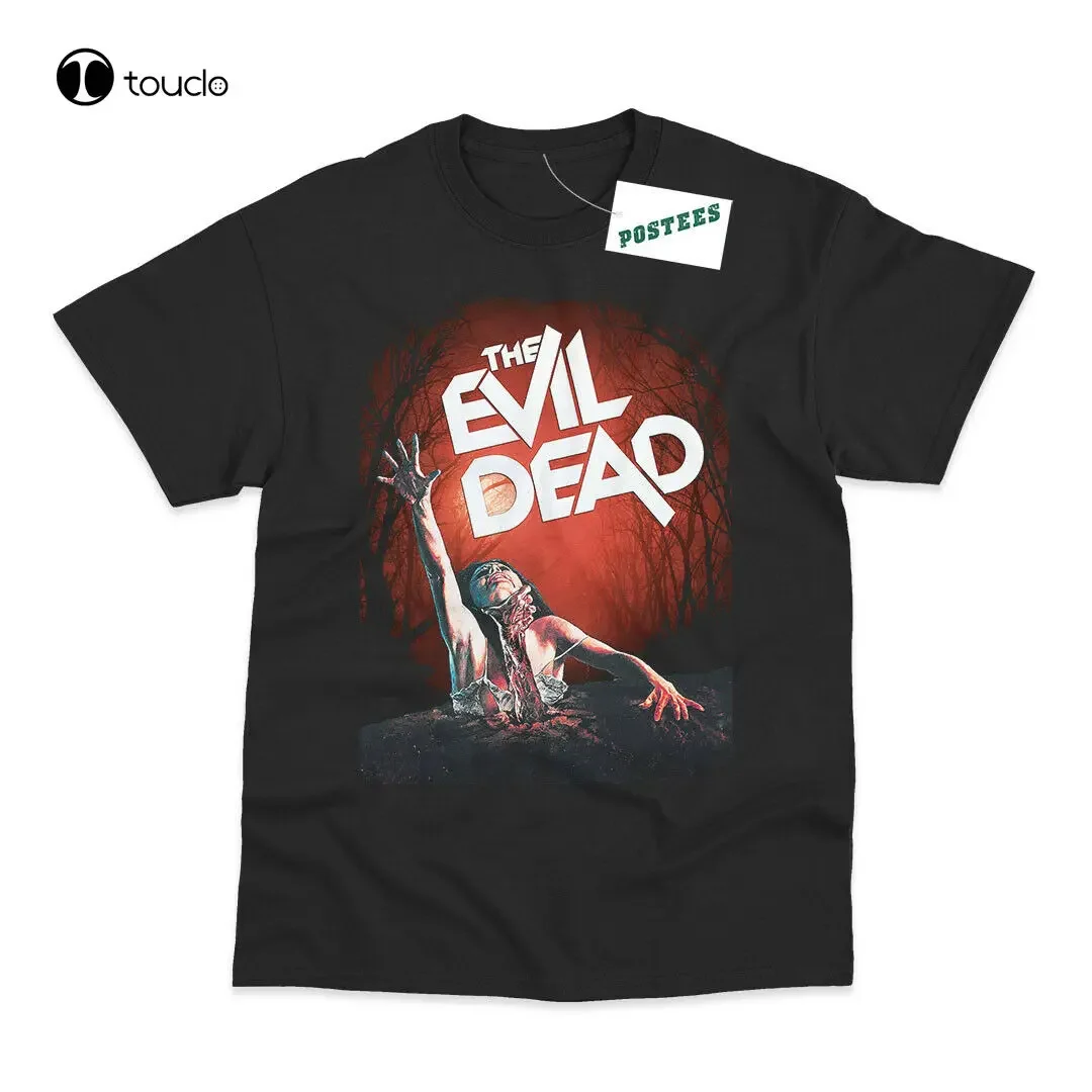 Retro The Evil Dead Inspired Movie Poster Direct To Garment Printed T-Shirt white womens shirt