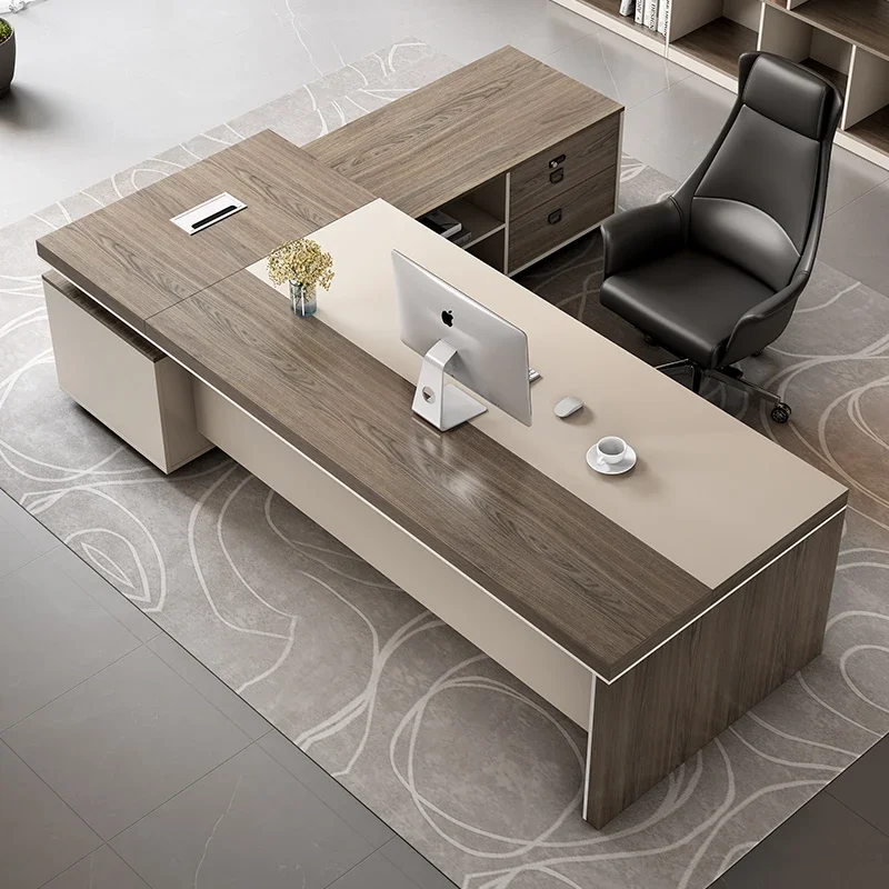 Minimalist Computer Office Desks Corner Luxury Wooden Manager Office Desks With Drawers Simple Design Furniture Escritorio LLOD