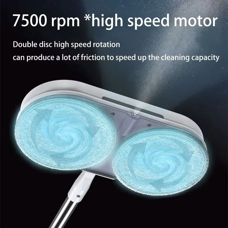 ممسحة أرضية كهربائية لاسلكية 2000 مللي أمبير بطارية مطحنة رش ممسحة أرضيات كهربائية دوارة ممسحة مياه منظف مع إضاءة LED