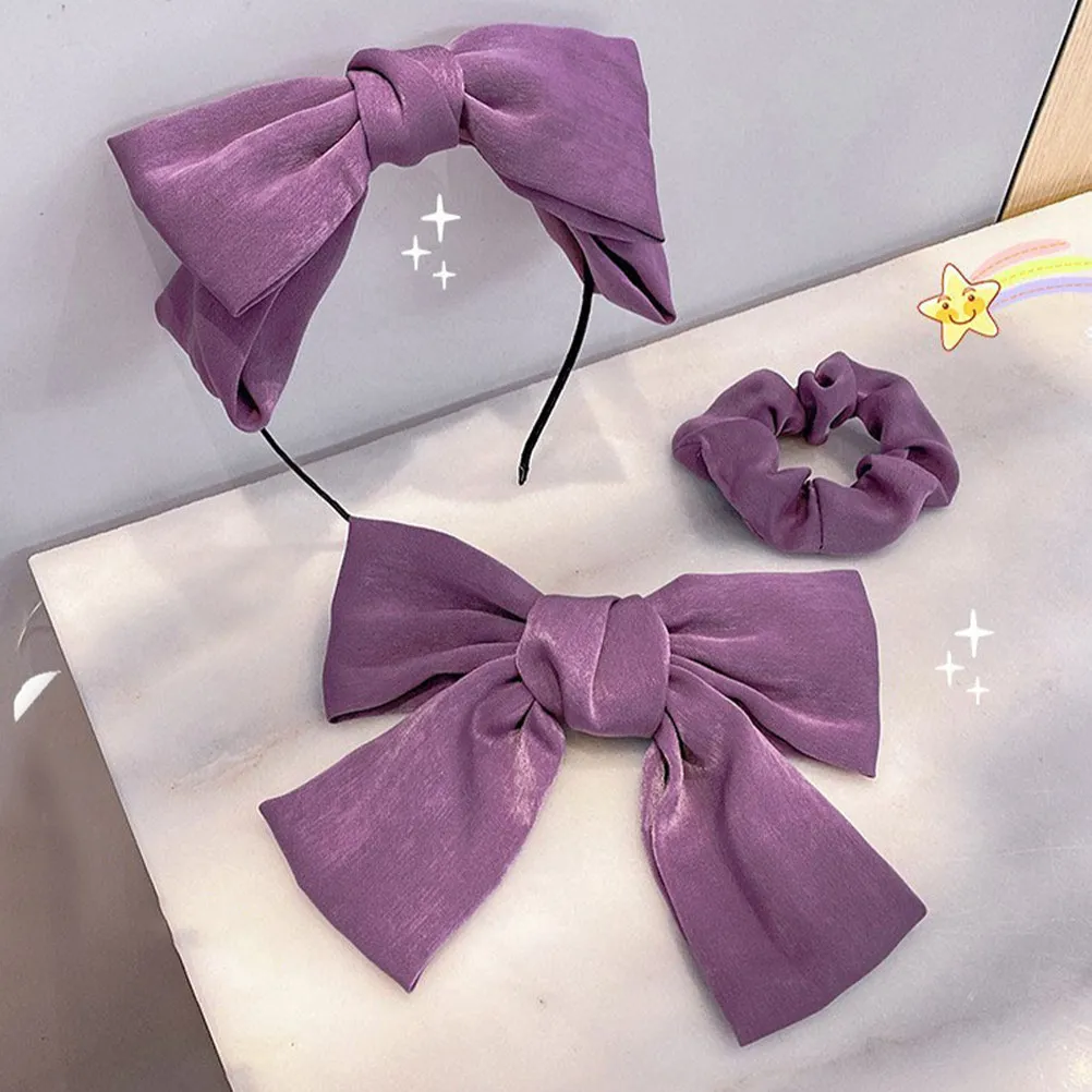

1Set Fashionable Hair Accessories Set Bow Headband Hair Clip Scrunchie Ponytail Holder for Women Teens Daily Wear Stylish Cloth