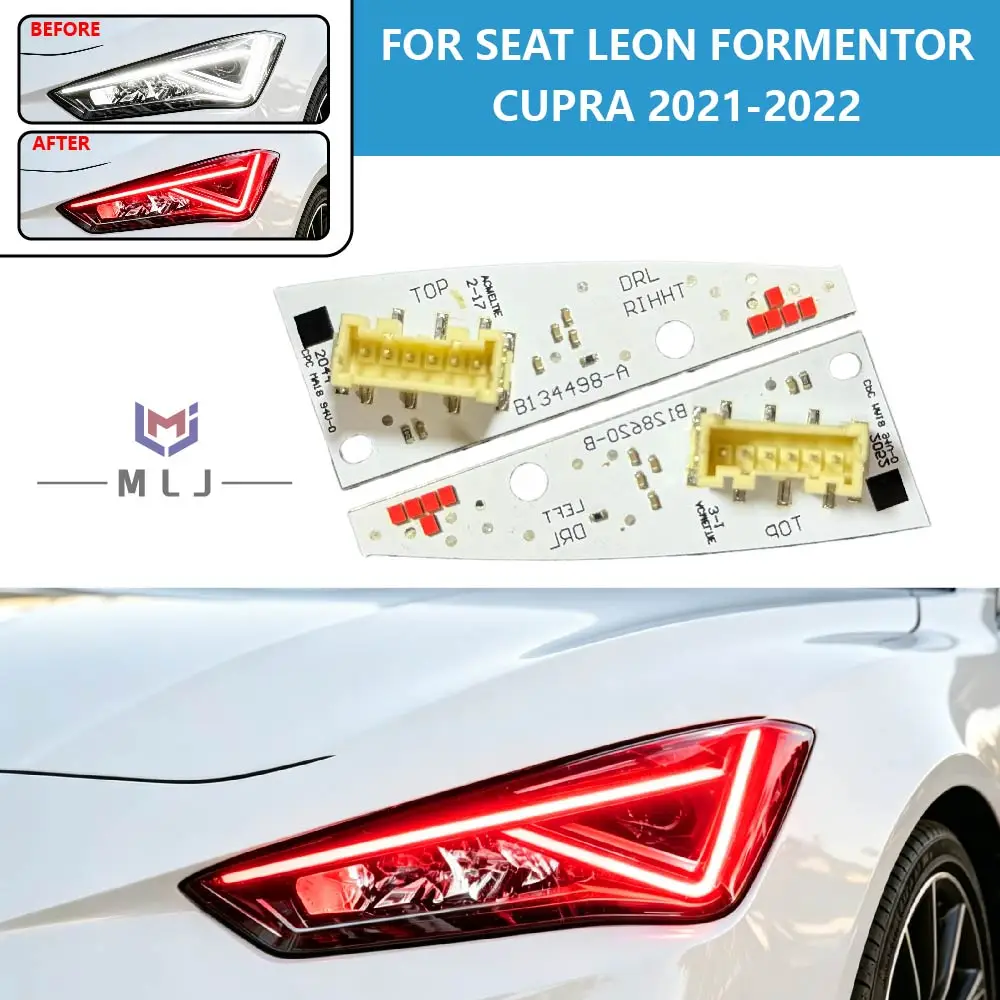 Luces LED DRL Angel Eyes Rojas, Accesorios para Auto SEAT Leon Formentor Cupra 2021-2022, Chip LED para Faros Delanteros, Luz Roja, OE 5FJ941475