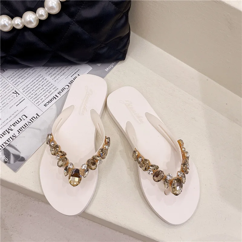 

Rhinestone Platform Flip-flops Women's Summer 2026 Fashion Korean Beach Slides Casual Wedge Women Sandals Sapatos De Mujer