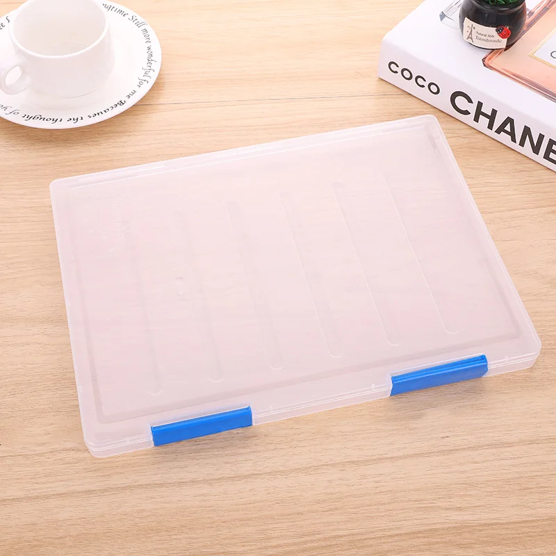 Transparent Thicken A4 File Box Plastic Office Document Sorting Storage Box Buckle Design Book File Archive Seal Boxes Organizer