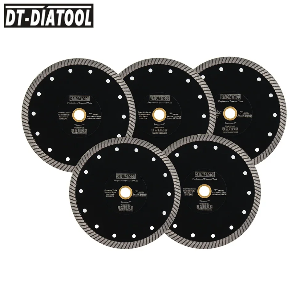 DT-DIATOOL 5 قطعة قرص قطع الماس لبلاط البورسلين السيراميك الرخام 22.23 مللي متر Grit60 شفرات المنشار Dia180mm/7 بوصة عجلة القطع