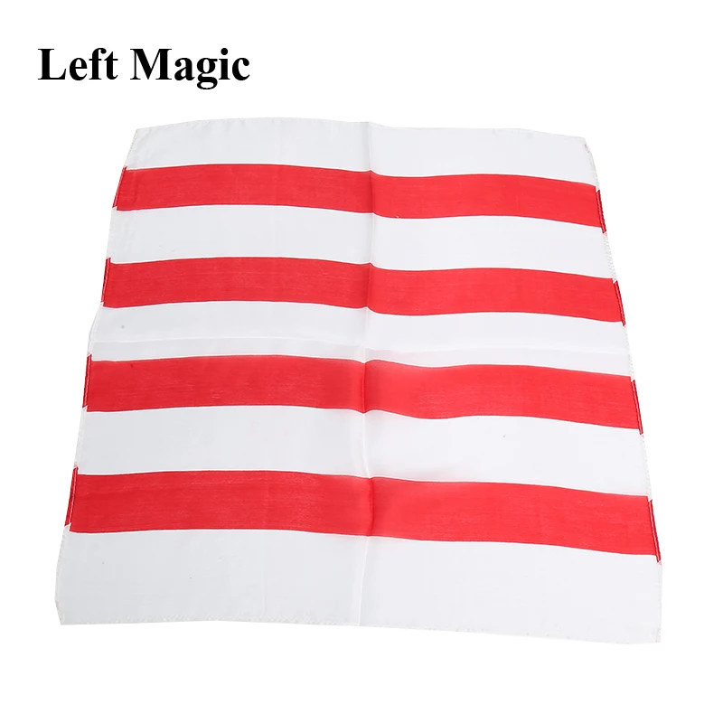 18 Inch Striped Silk/Scarves (Red and White) Magic Tricks 100% Pure Silk 45cm Magia Magician Stage Illusions Gimmicks Props