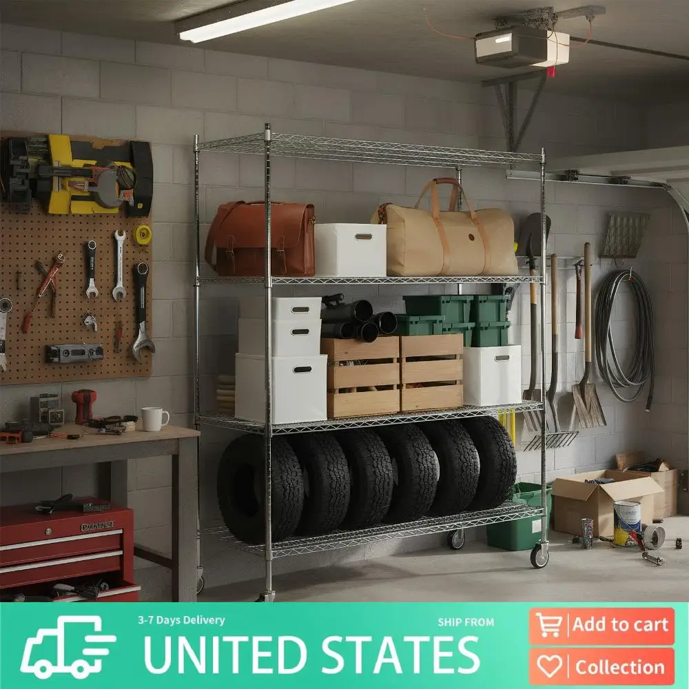 

5-ярусные стеллажи для кладовки 70.87x59.76x23.98 дюймов, каждое полое выдерживает нагрузку 250 кг, для гаражей, складов, кладов, кухонь, школ