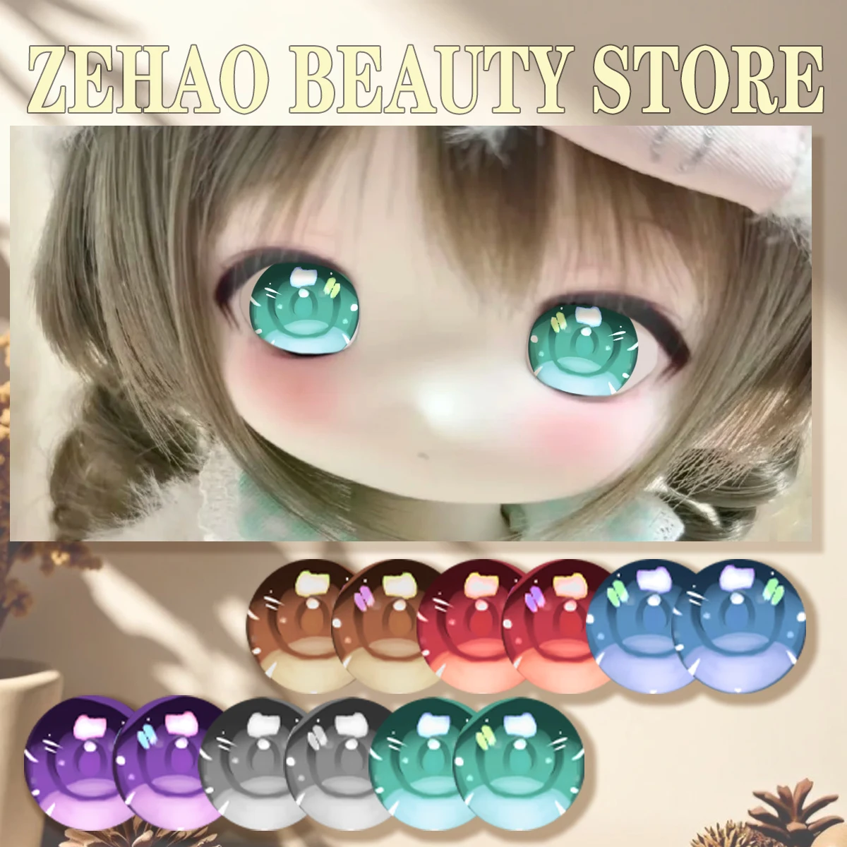 Cute Round Eyes Glass Doll Eye Chips Cabochon 10MM-40MM Handmade 12Pcs Girl Toy Drop Glue Eye DIY Blyth BJD Doll Accessory JD014