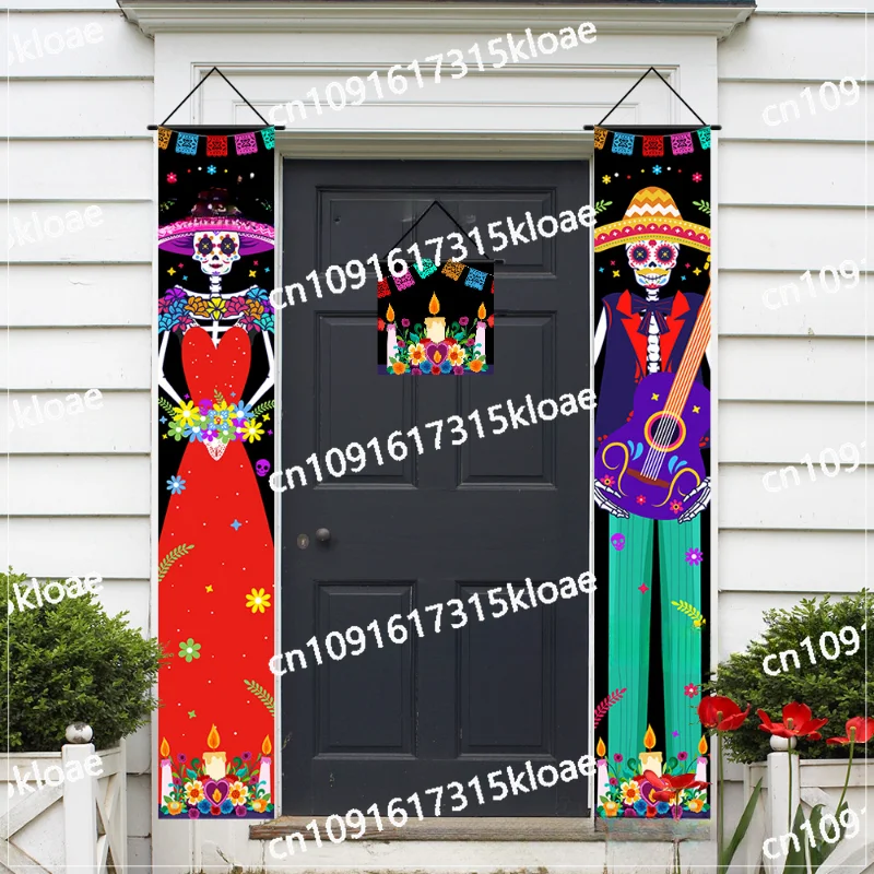 New Halloween couplet three-piece Day of the Dead skeleton party atmosphere decoration