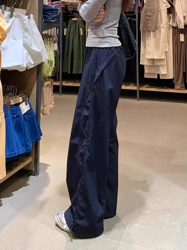 

Hong Kong k Blue Women's Workwear Pants 2026 New Autumn Winter American Straight Leg Slim Wide Leg Qui Dry Sports Pants