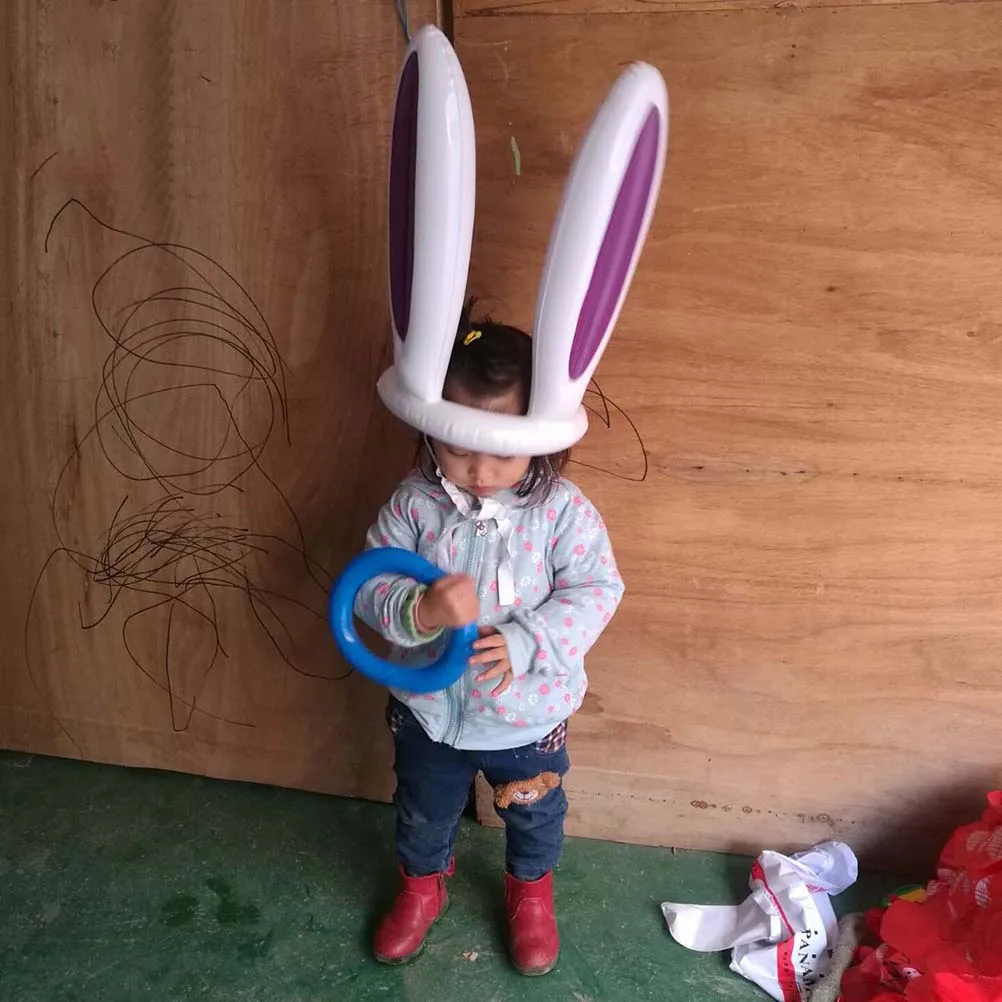 

5 Pcs Throwing Ring Bunny Toys Ears Rabbit Inflatable Toss Kids Game Child