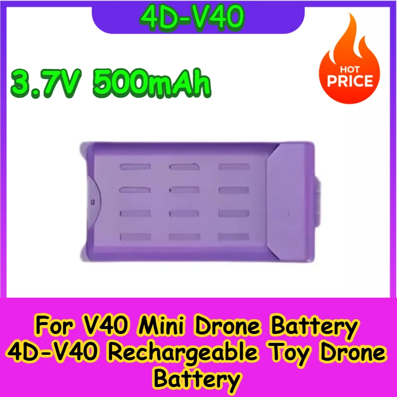 

New 3.7V 500mAh V40 Glitter Butterfly Aircraft Battery Lipo Battery 4DRC for V40 Mini Drone Battery 4D-V40 Rechargeable