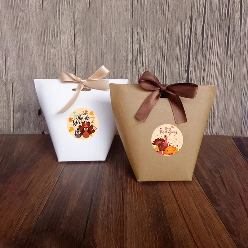 Thanksgiving Day Theme Seal Labels Stickers Merry Christmas Stickers For DIY Gift Baking Package Envelope Stationery Decor