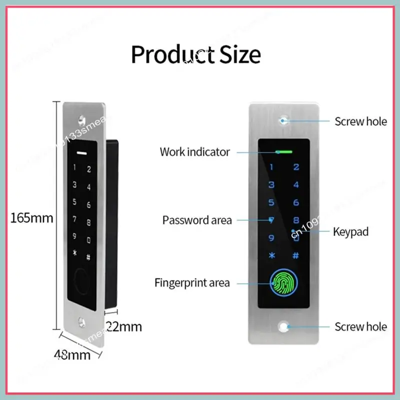 

N94R Embedded Waterproof Metal Fingerprint Access Control Keypad 125Khz Reader Controller Security Protection Door Opener