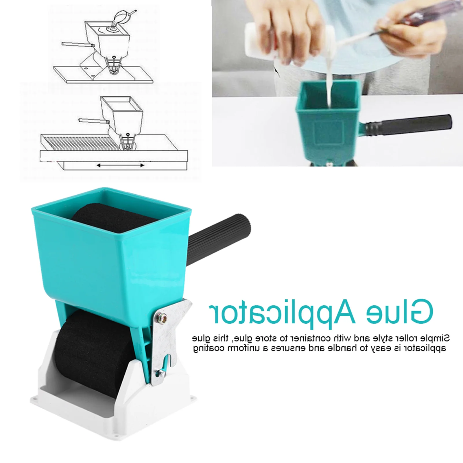 Portable Handheld Glue Applicator Roller Manual Gluer for Woodworking (6")