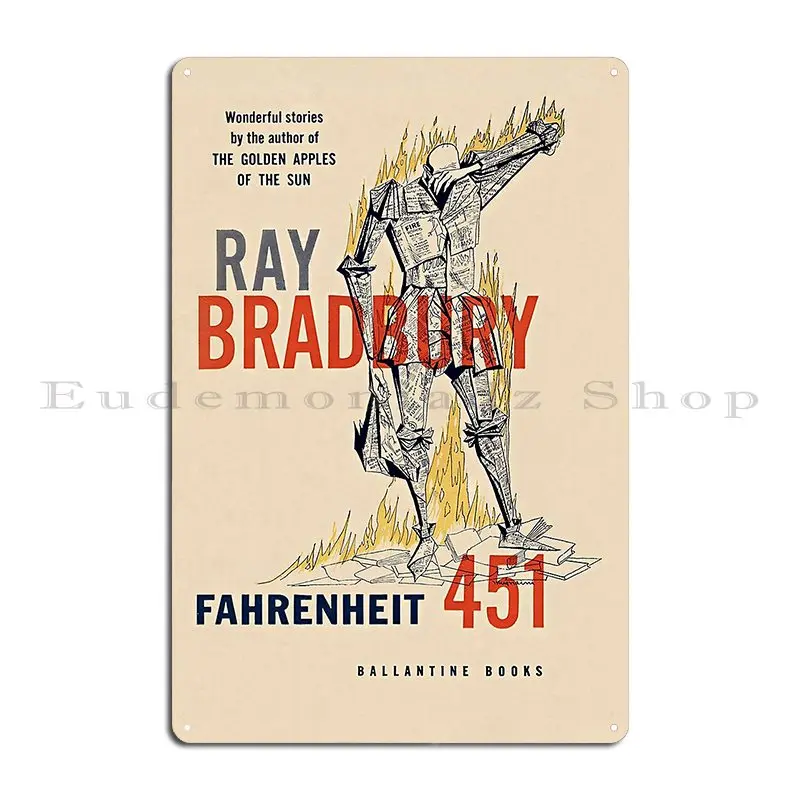 Fahrenheit 451 Metal Signs Cinema Classic Wall Mural Design Wall Cave Tin Sign Poster image 2
