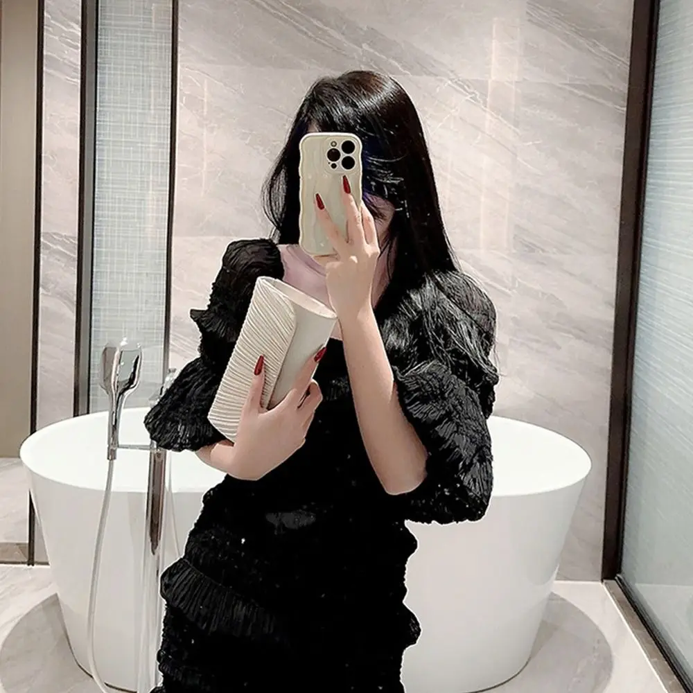 

Elegant Gold Bright Silk Evening Bags Chain Shoulder Bags Party Bags Wedding