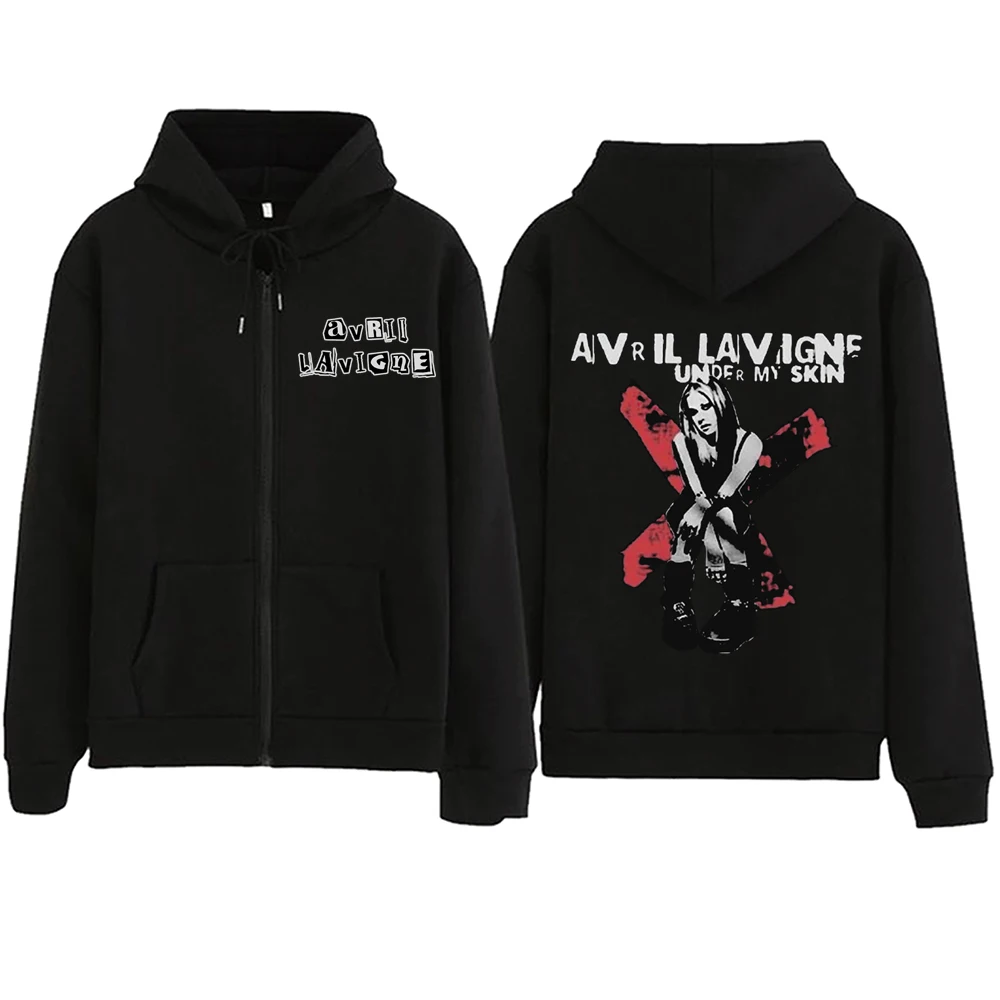 

Avril Lavigne Greatest Hits Tour 2024 Zipper Hoodie Harajuku Pullover Tops Sweatshirt Streetwear