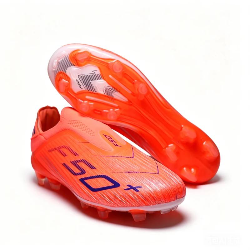 T36 High Quality No-lace Mens Football Boots F50 FG Boys Turf Training Soccer Cleats Laceless Non Slip Football Shoes 35-45