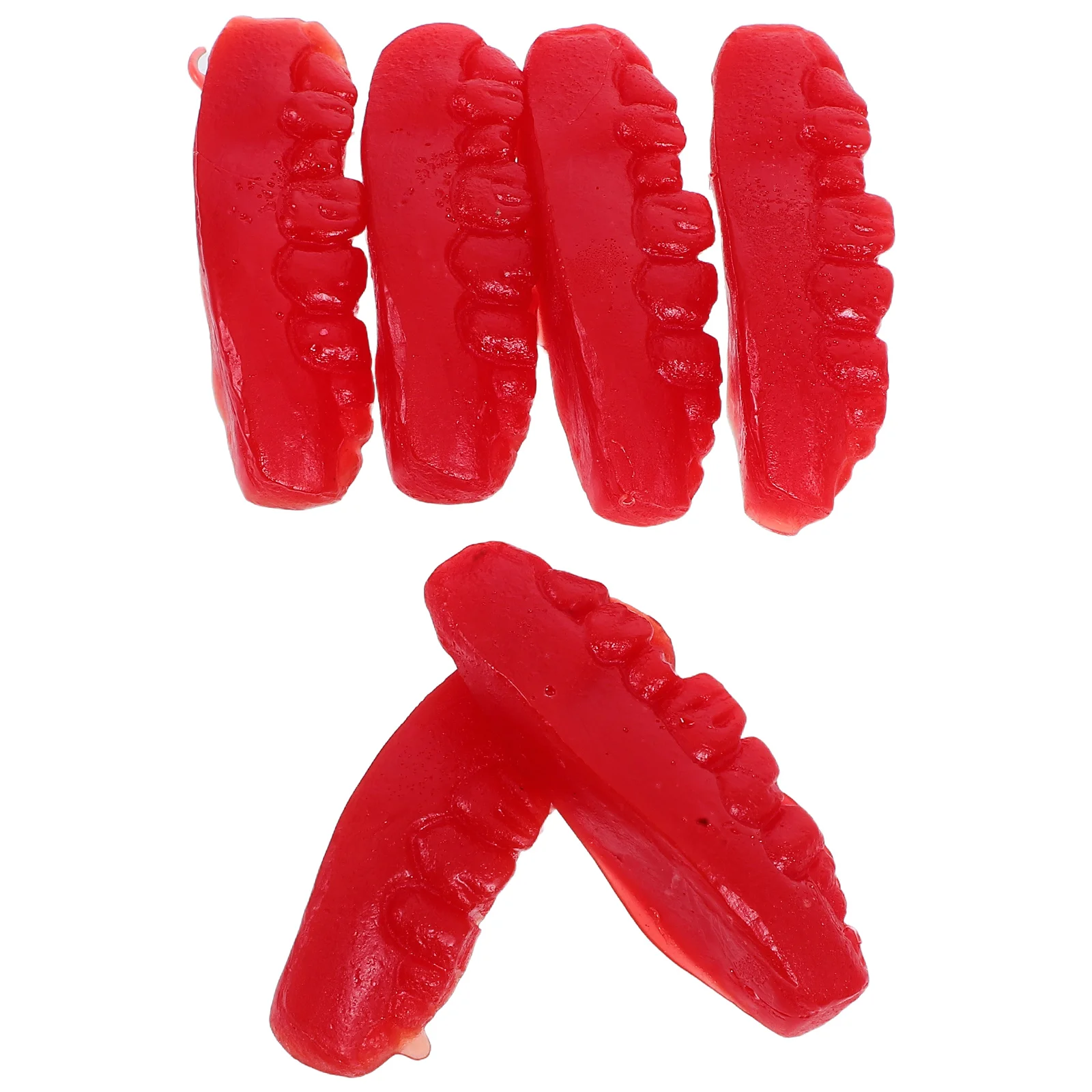 6 Pcs 공포 장식 할로윈 액세서리 장식 파티를위한 소름 끼치는 메이크업 부드러운 플라스틱 TPR 가짜 치은막 실내
