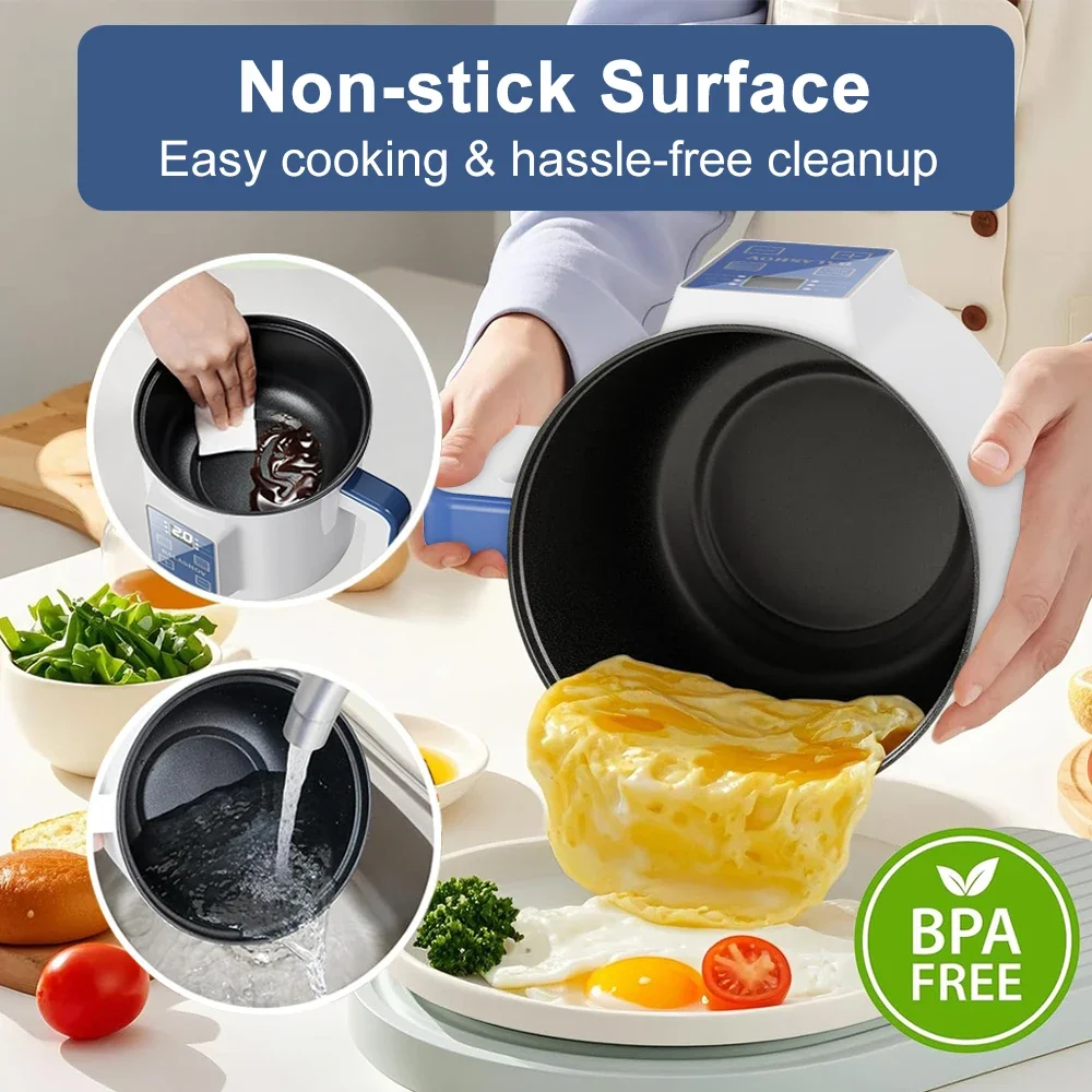 หม้อหุงข้าวไฟฟ้าขนาดเล็ก Double Layer Multi Cooker Non-Stick Smart Single MultiCooker หม้อข้าวนึ่งสําหรับหม้อหุงข้าวไฟฟ้าในบ้าน
