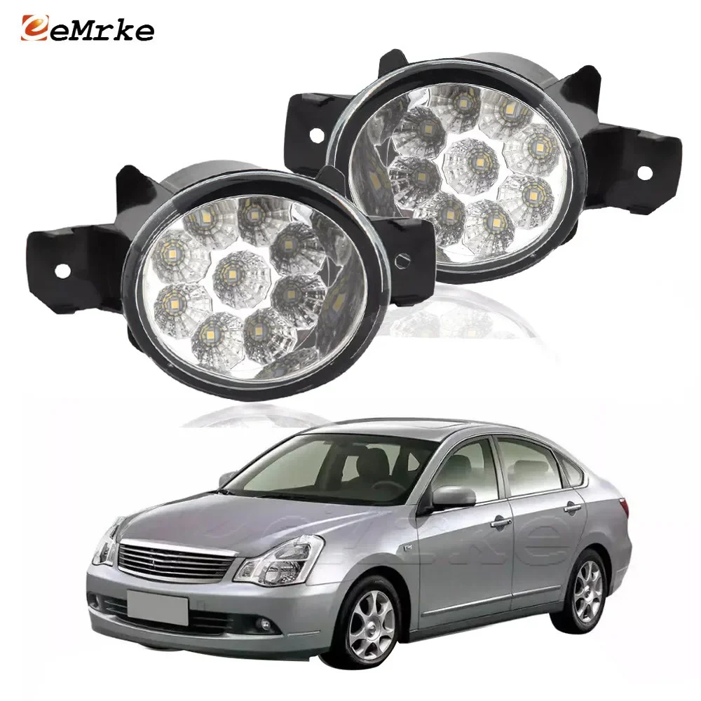 Upgrade Led Fog Lights Assembly PTF DRL Fog Driving Lamp for Nissan Bluebird Sylphy G11 II 2006 2007 2008 Daytime Running Light