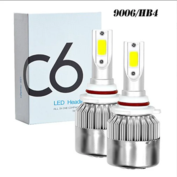 2x H7 LED H11 H4 Hi/Lo H1 H3 H8 HB1 HB3 HB4 HB5 HIR2 H13 H27 9005 9006 مصابيح السيارة الأمامية 3000K 6000K 8000K COB C6 أضواء السيارة #2
