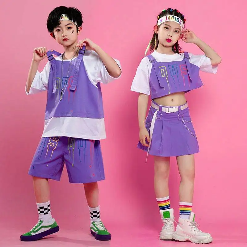 Conjunto de Fantasia para Dança de Rua, Traje de Performance para o Dia das Crianças, Roupa de Dança para Meninas, Vestuário ...