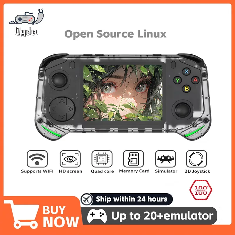 

New Retro Handheld Video Game ConsoleRX6H Linux System 3.5 Inch IPS Screen Portable Pocket Video Player 64G 128GB Games Kid Gift