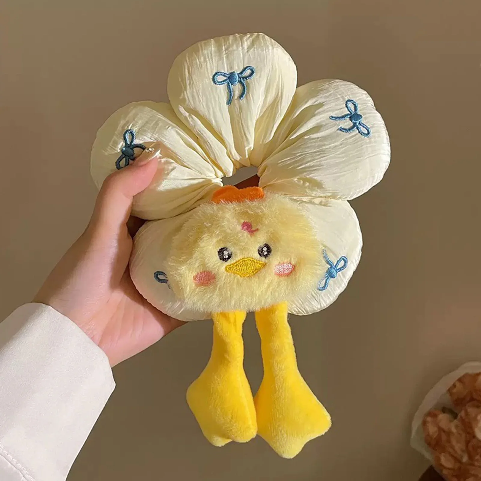 Cute Cartoon Animal Flower Large Intestine Scrunchie Floral Animal Pattern Hair Ring Lovely Headwear Girls Daily Hair Accessory view 3