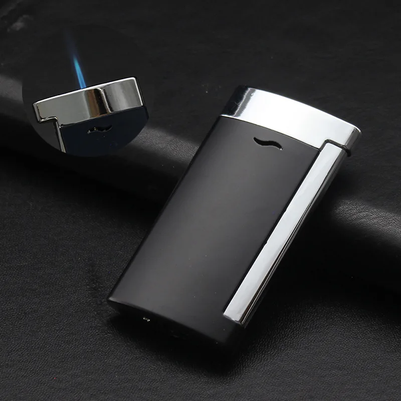 

Newest Metal Windproof Blue Flame Lighter Straight To Flame Cigarette Lighter Side Men's Smoking Accessories Cigarette Lighter