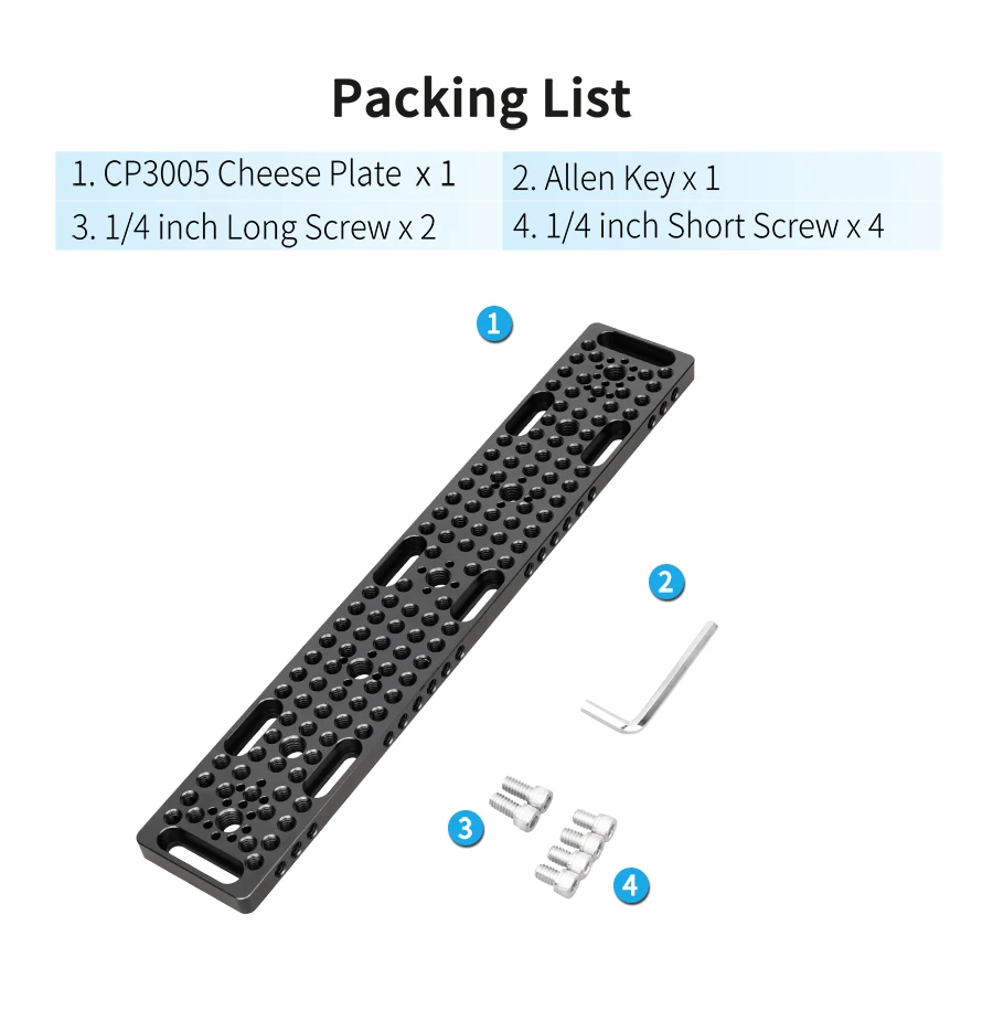 INNOREL CP3005 30*5cm Multifunktionale Käseplatte, Schaltbare Montageplatte mit integrierten ARRI-Positionierungslöchern für Kamerastativ – Detail 5