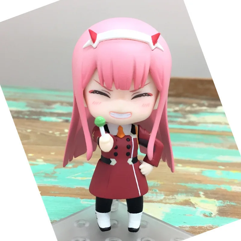 10CM Amine Figure Darling in the FRANXX Q Version Uniform Combat Uniform Dolls Toy Gift Collect Boxed Ornaments PVC Material