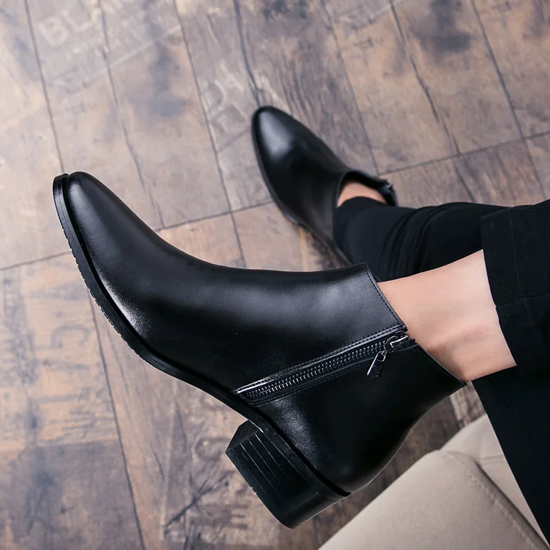 Winter Herren PU-Lederstiefel Klassischer Britischer Stil Casual Business Schuhe Hochwertige Knöchelstiefel für Männer Übergröße 46 Herrenstiefel – Detail 10