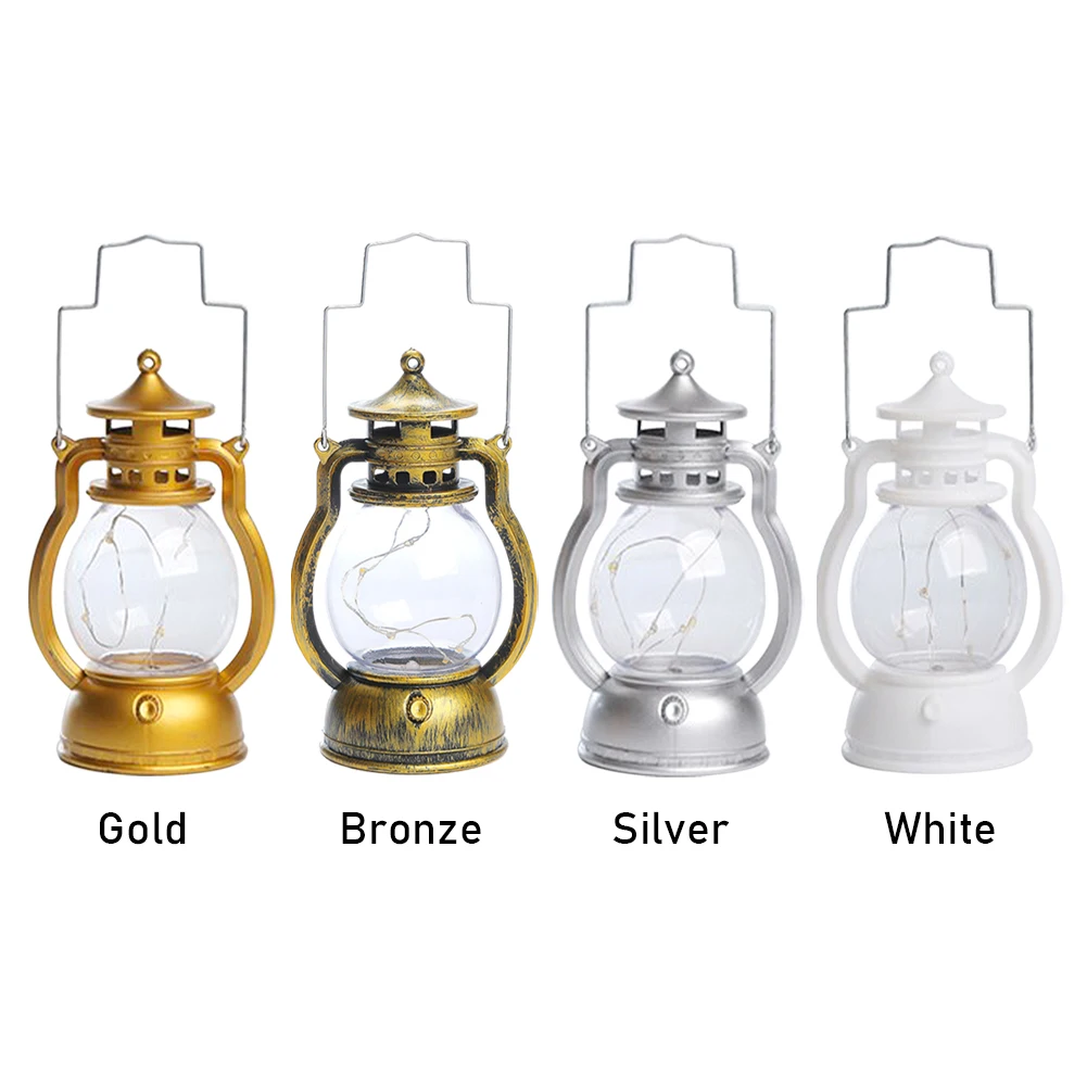 Lâmpada LED Night Light ao ar livre para barraca, ornamento Desktop alimentado por bateria, lanterna de acampamento retro com alça, apto para festa, Natal, pendurado