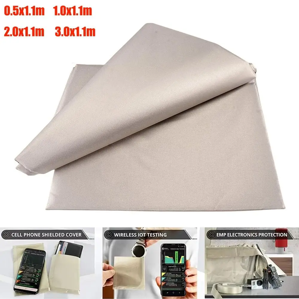 Conductive Nickel Copper Faraday Fabric Polyester Material Silver RFID Shielding Block Blocks Signals Cloth