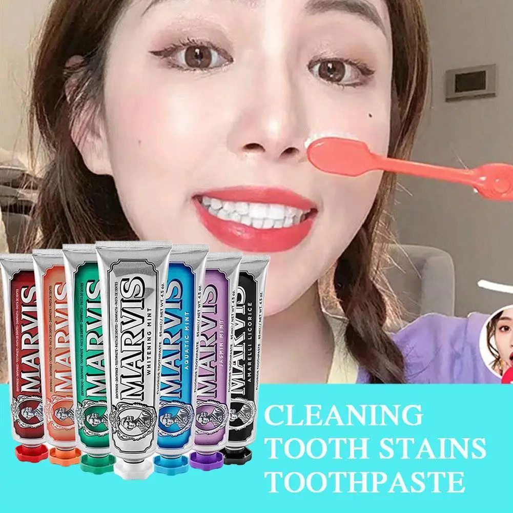 

85ml Italy Original Marvis Whitening Mint Freshen Breath and Remove Smoke Stains Toothpaste 1 Piece