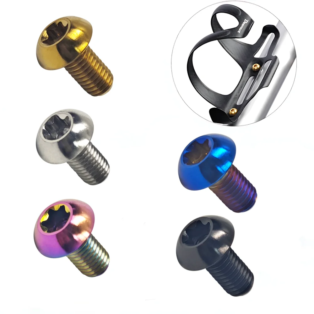 4Pcs M5x12mm M5x10mm Titanium Bolts for MTB Bike Bottle Cage Screw Titanium Bike Hardware