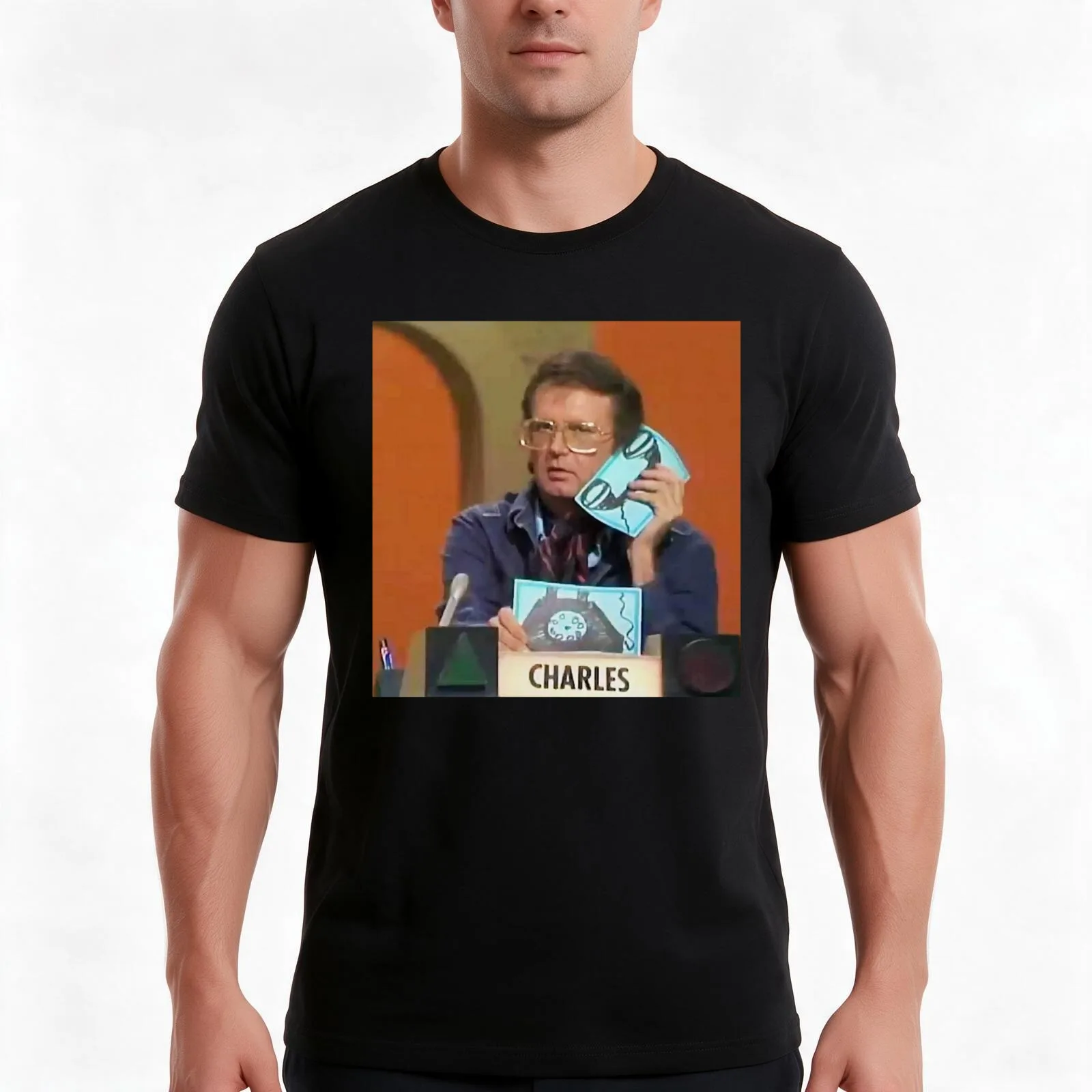 Charles Nelson Reilly color photo Classic T-Shirt, Summer Casual Cotton Tee, Oversized Streetwear Tops, Vintage Graphic Print