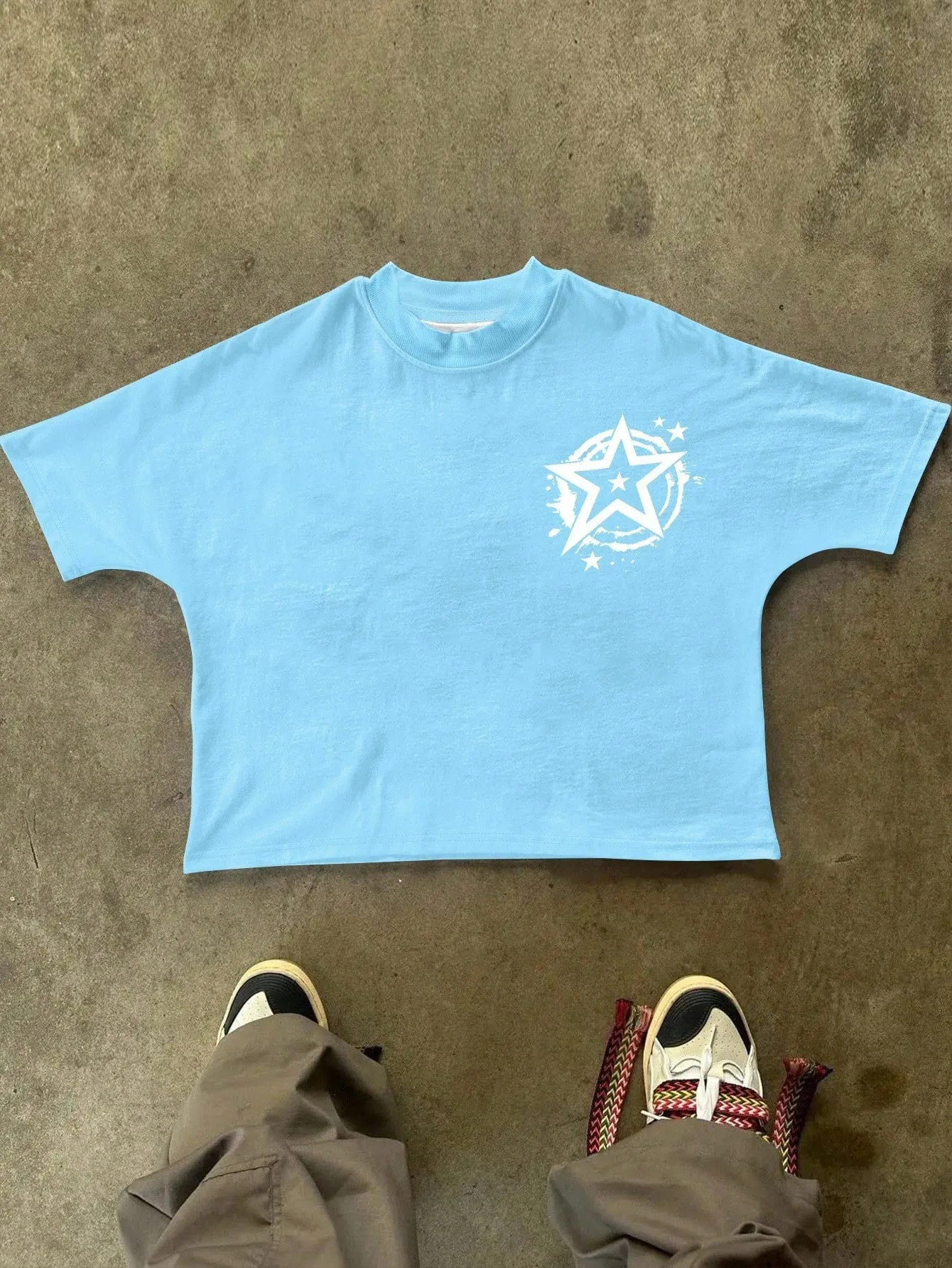 Das Neue Herren-T-Shirt für den Sommer 2025 Verfügt über ein Lässiges, Modisches, Bequemes und Atmungsaktives 3D-Sternmuster-Druckdesign – Detail 12
