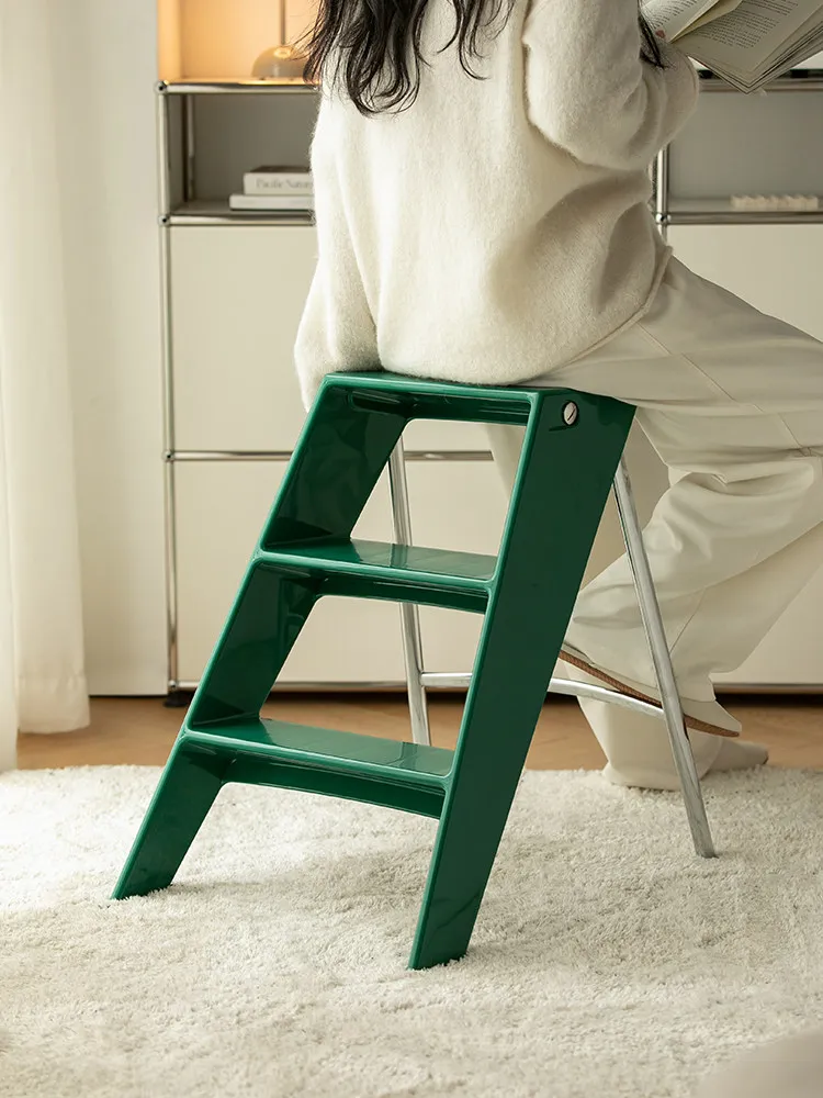 YFY Nordic ladder frame, a few corners on the sofa side, household folding multi-functional three-step herringbone ladder