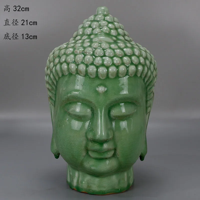 

Carved Buddha Head Portrait Antique Antique Antique Old Goods Vintage Antique Ornaments Genuine Collection