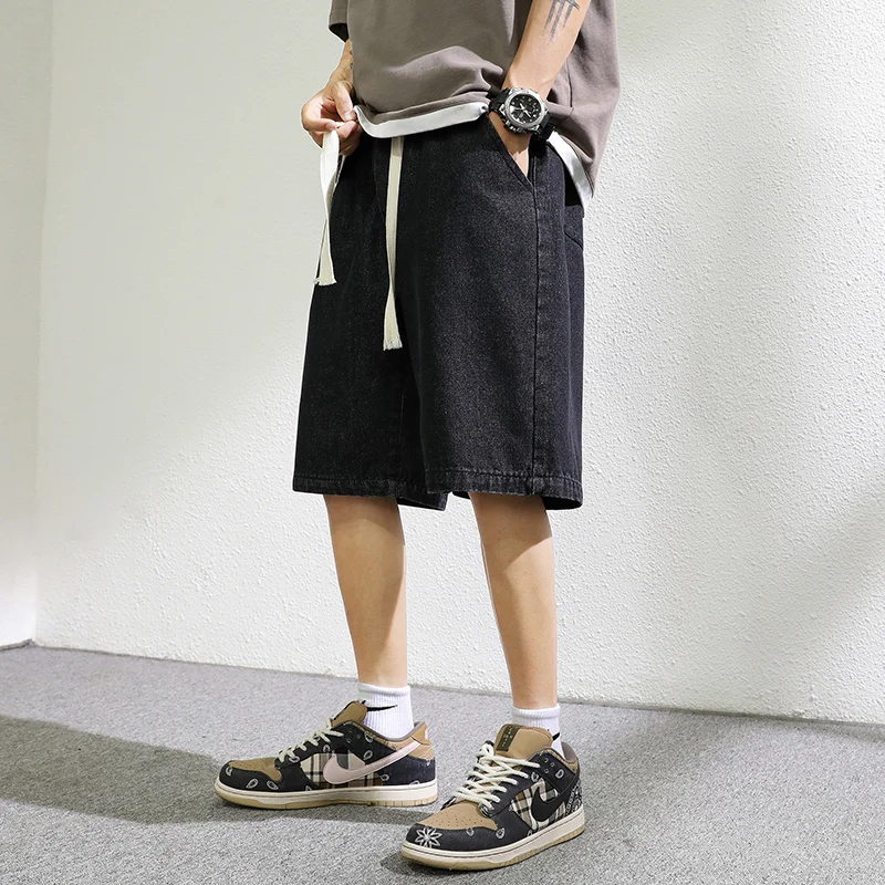 

Outdoor Street Fashion Trend Loose Comfortable Breathable Classic Jeans Summer Men's Casual Denim Five Quarter Knee Shorts