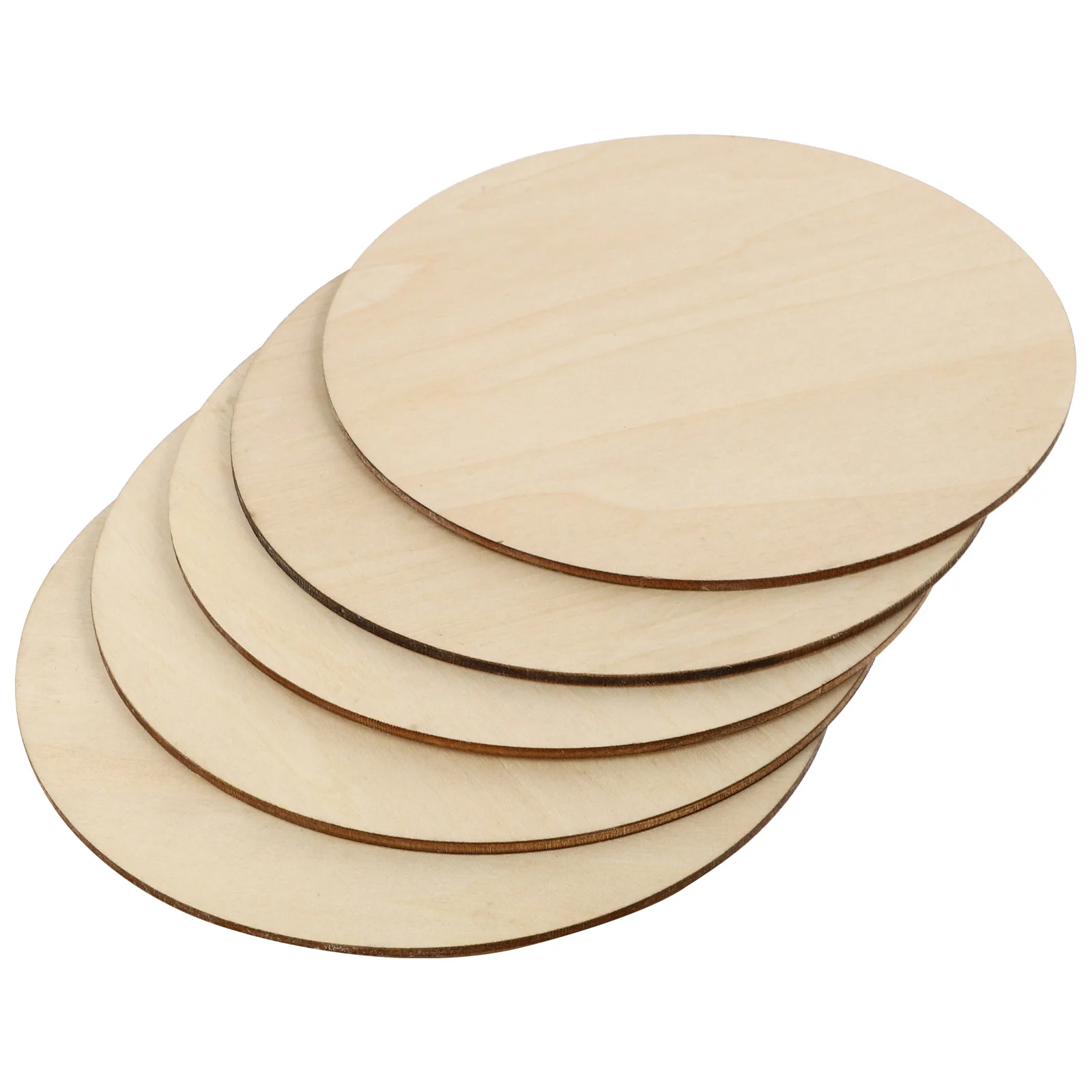 

5 Pcs Round Wood Chips Blank Wooden Discs Signs Unfinished Circles DIY Panel Decor for Supplies