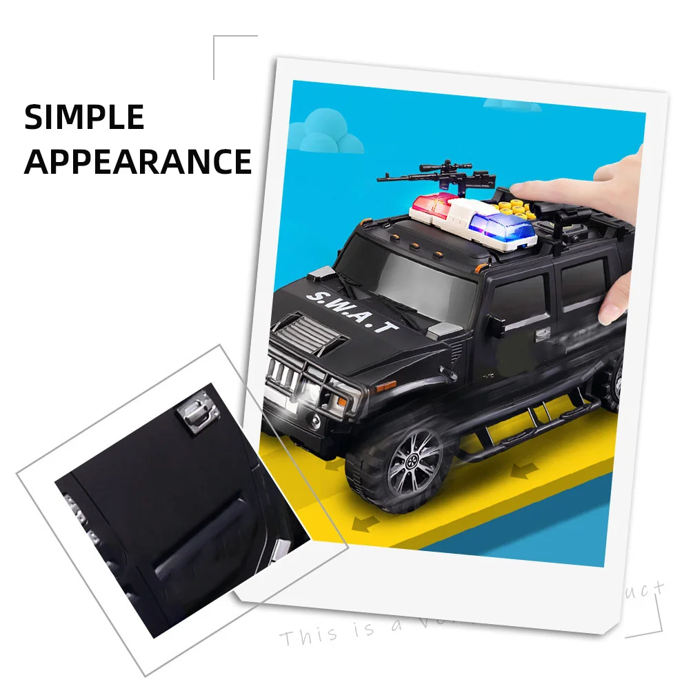 กล่องออมสินดิจิตอล 1 ชิ้น แบบลายนิ้วมือและรหัสผ่าน รูปทรงรถ กล่องเก็บเงินอัตโนมัติ ฟังก์ชั่นเลื่อนอัตโนมัติ สำหรับเด็ก สร้างสรรค์