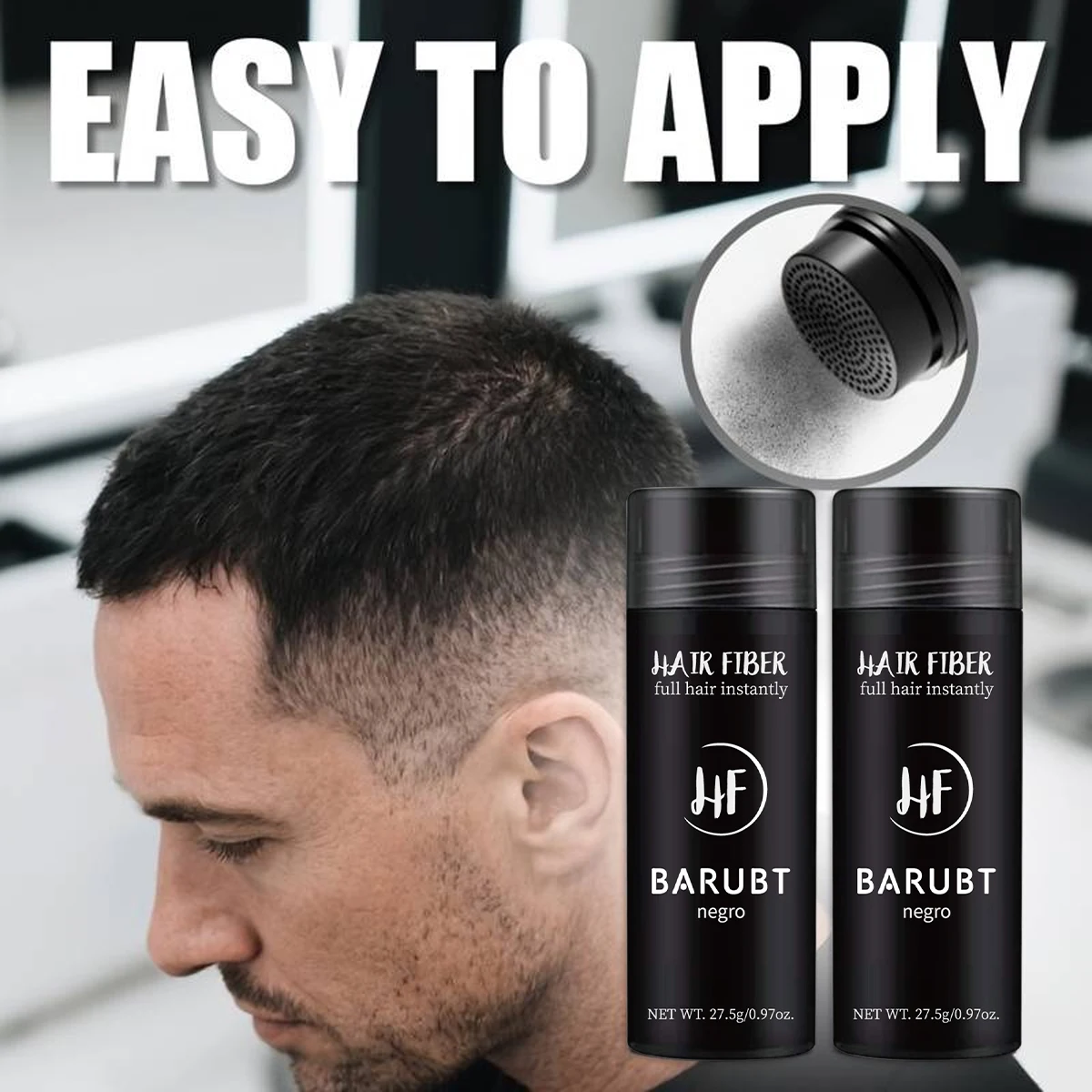 BARUBT Increases Fiber Powder, a Natural Hair Thickening Fiber Designed Specifically for Bald Areas, Filling in Local Lines