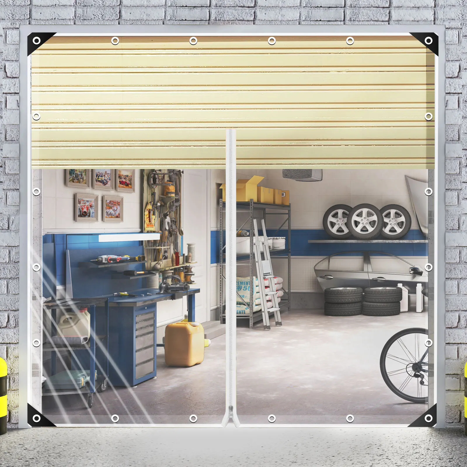 Przezroczyste plandeki Wytrzymała przezroczysta plandeka z PVC z zamkiem błyskawicznym Wodoodporna, wiatroszczelna, odporna na rozdarcie dla