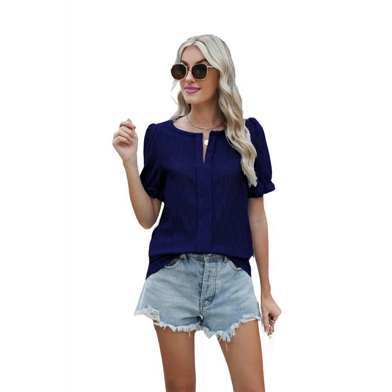 بلوزات على الموضة النسائية بلوزات بأكمام منتفخة لطيفة للنساء ملابس غير رسمية للربيع والصيف لعام 2025